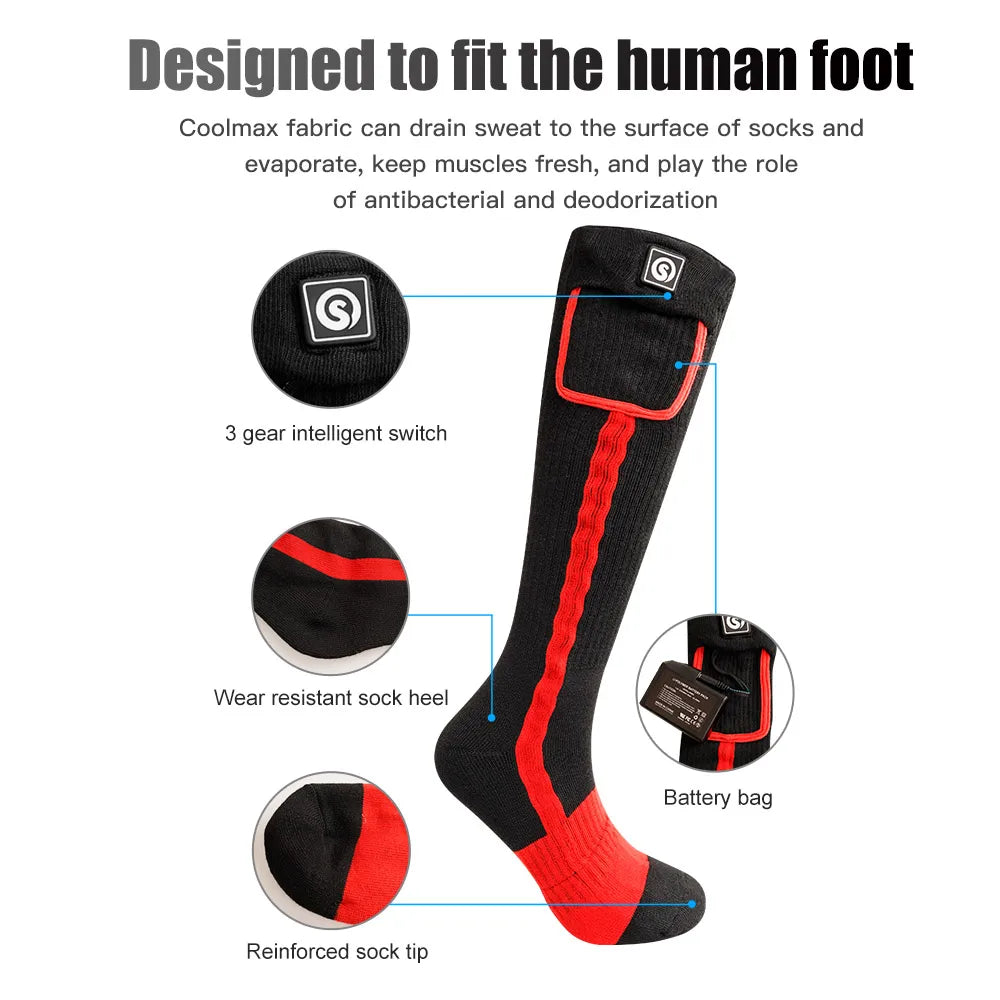 Savior Rechargeable Heated Socks For Winter Outdoor Sports Comfort