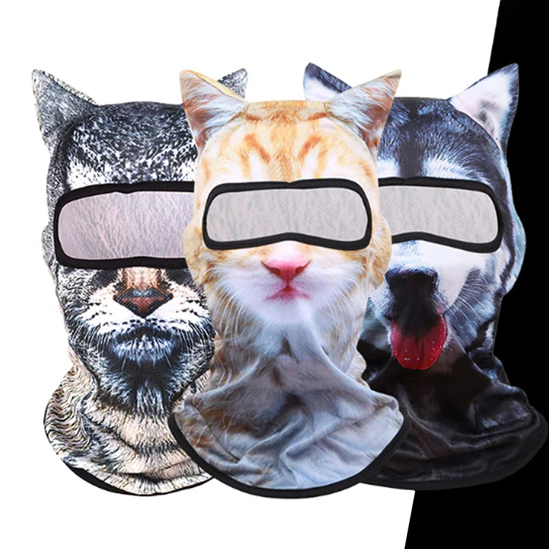 3D Cat Face Balaclava Full Coverage Motorcycling Ski Mask