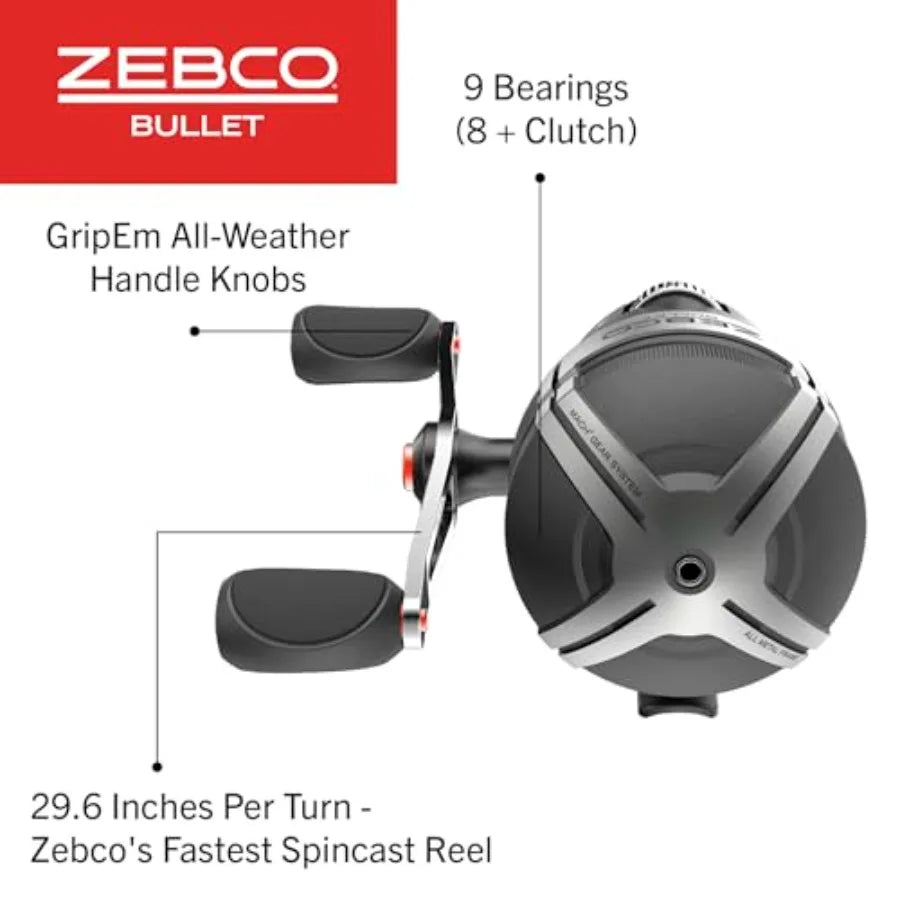 Bullet Spincast Fishing Reel With All Metal Brass Pinion