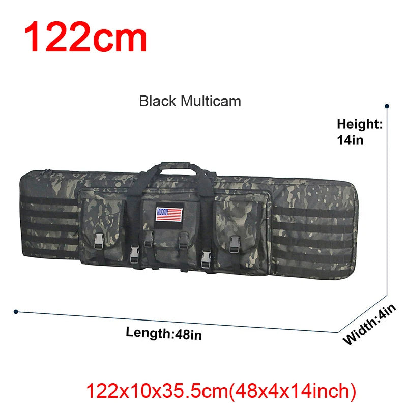 LQARMY Tactical Double Rifle Case Molle Hunting Airsoft Backpack