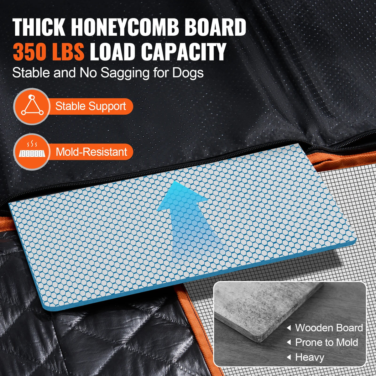SucceBuy Dog Back Seat Extender With Mesh Window And Storage
