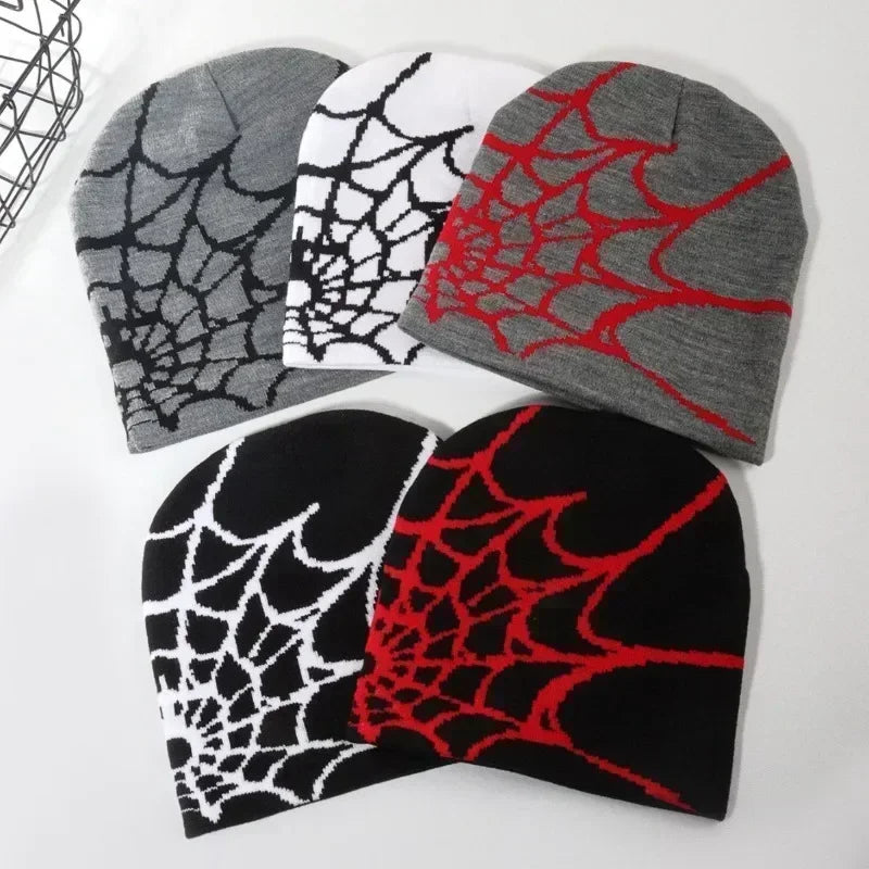 Spider Embroidered Knitted Winter Beanie Hat For Adults