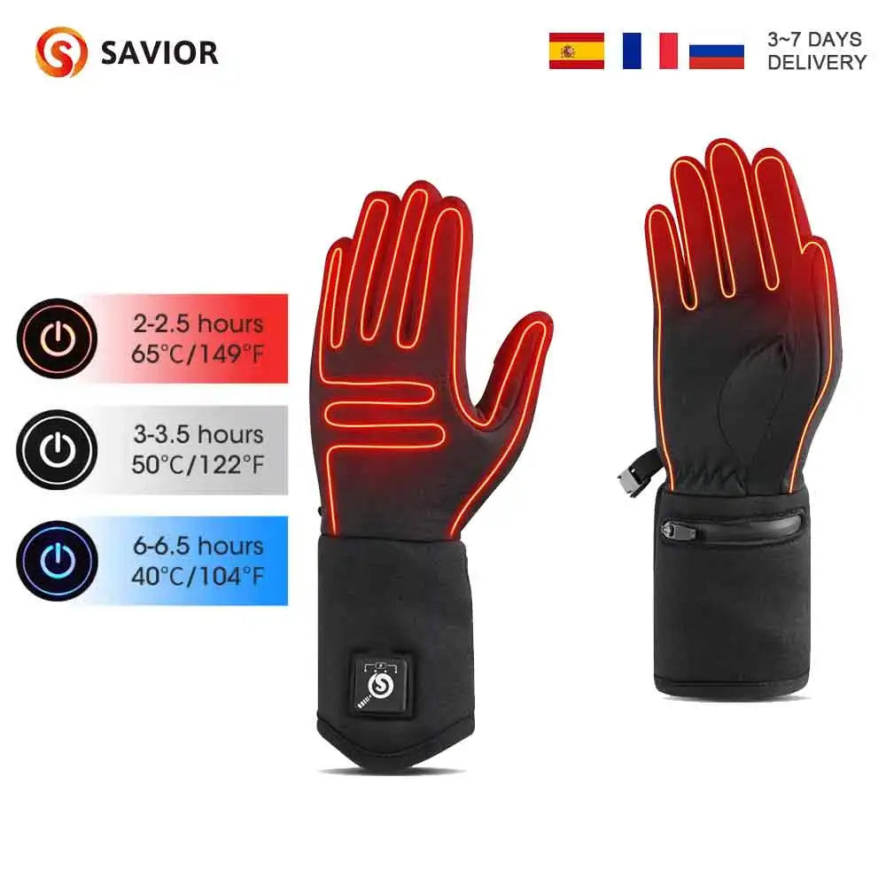 Savior Heated Motorcycle Gloves Rechargeable Waterproof