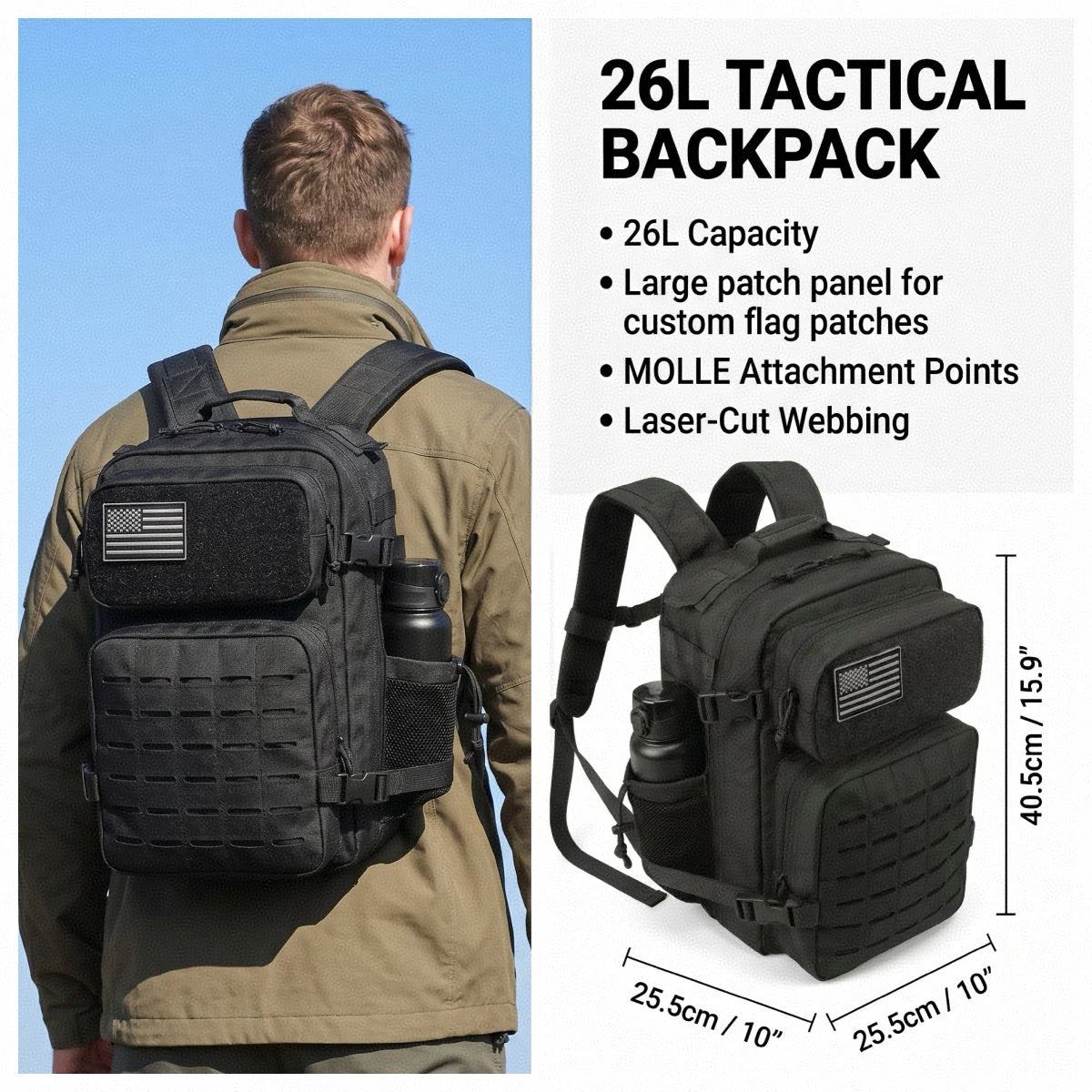 ReFire Gear Tactical Hiking Backpack With Dual Cup Holders