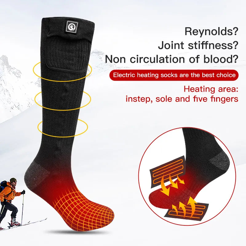 Snow Deer Heated Socks Winter Thermal Stockings Rechargeable