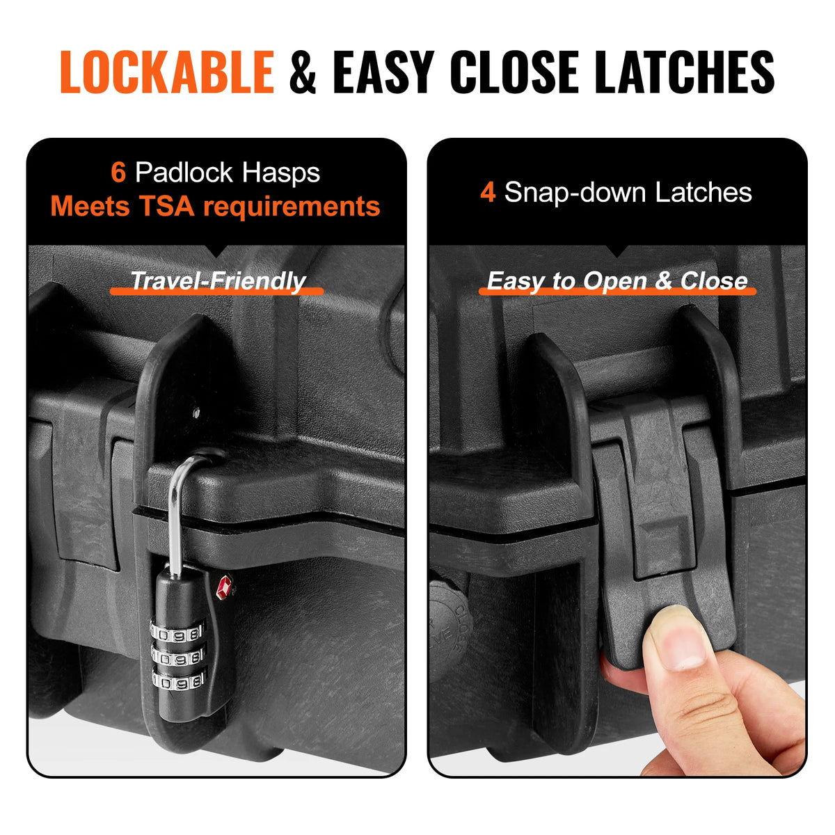 SucceBuy Portable Shockproof Rifle Hard Case With Casters