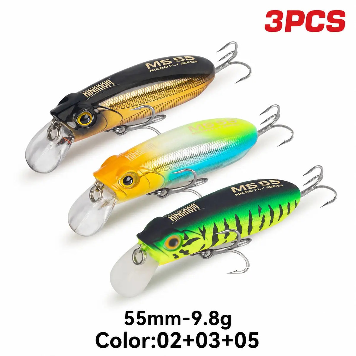 Kingdom Sinking and Floating Minnow Lures for Bass and Trout Fishing