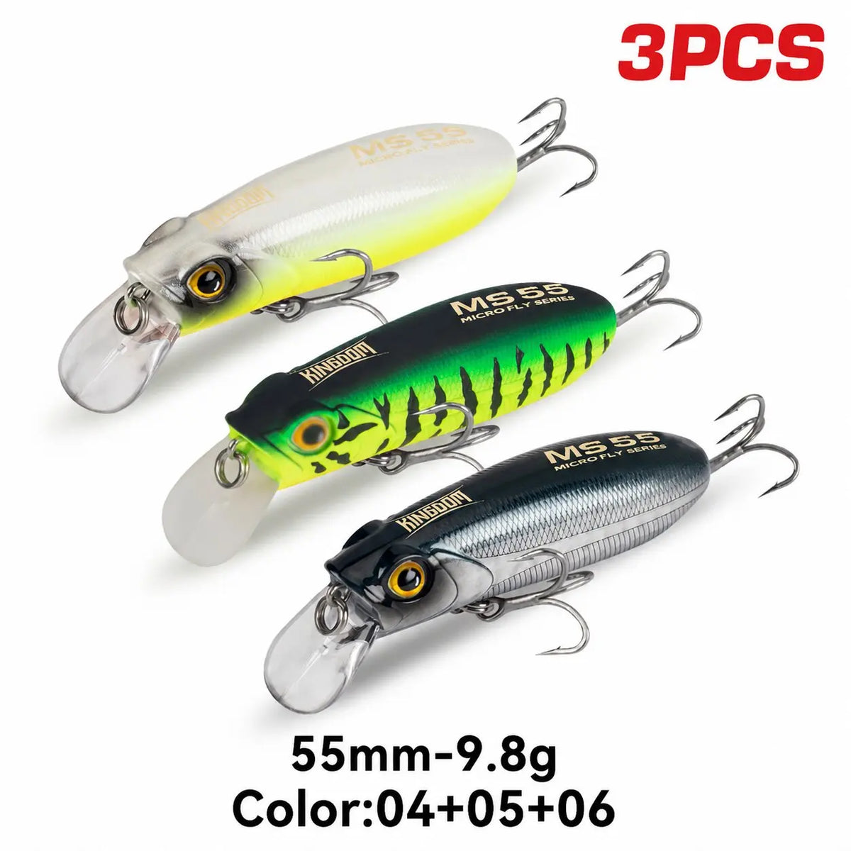 Kingdom Sinking and Floating Minnow Lures for Bass and Trout Fishing