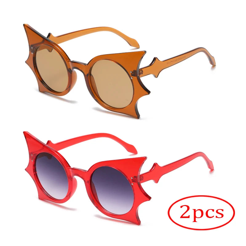 NRK Bat Shape UV400 Sunglasses Polycarbonate Lenses Fashion Eyewear