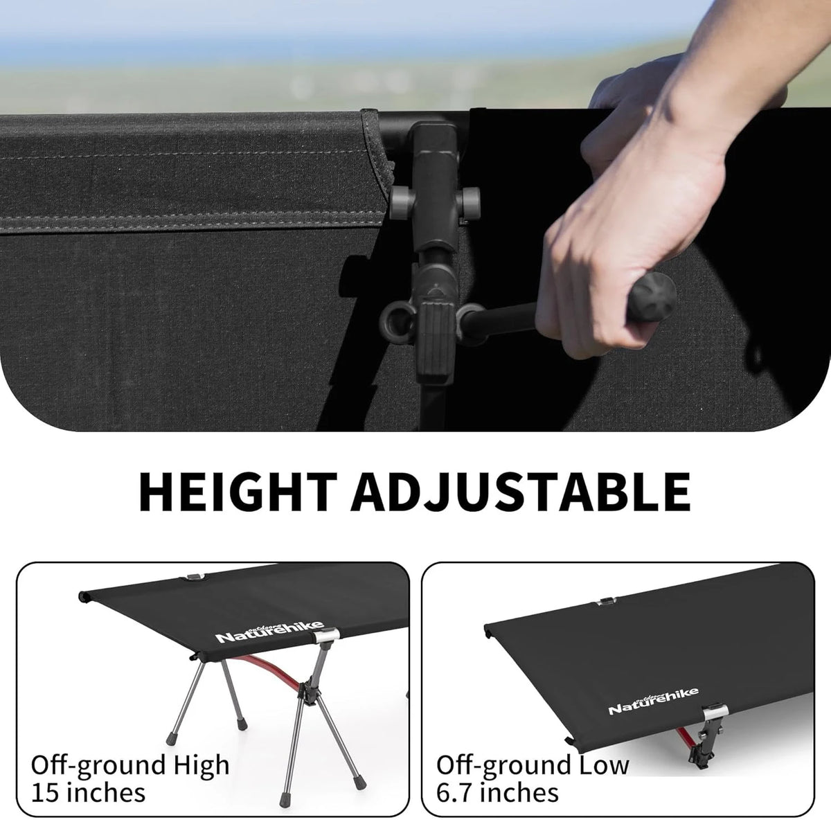 Naturehike Height Adjustable Ultralight Folding Camping Cot