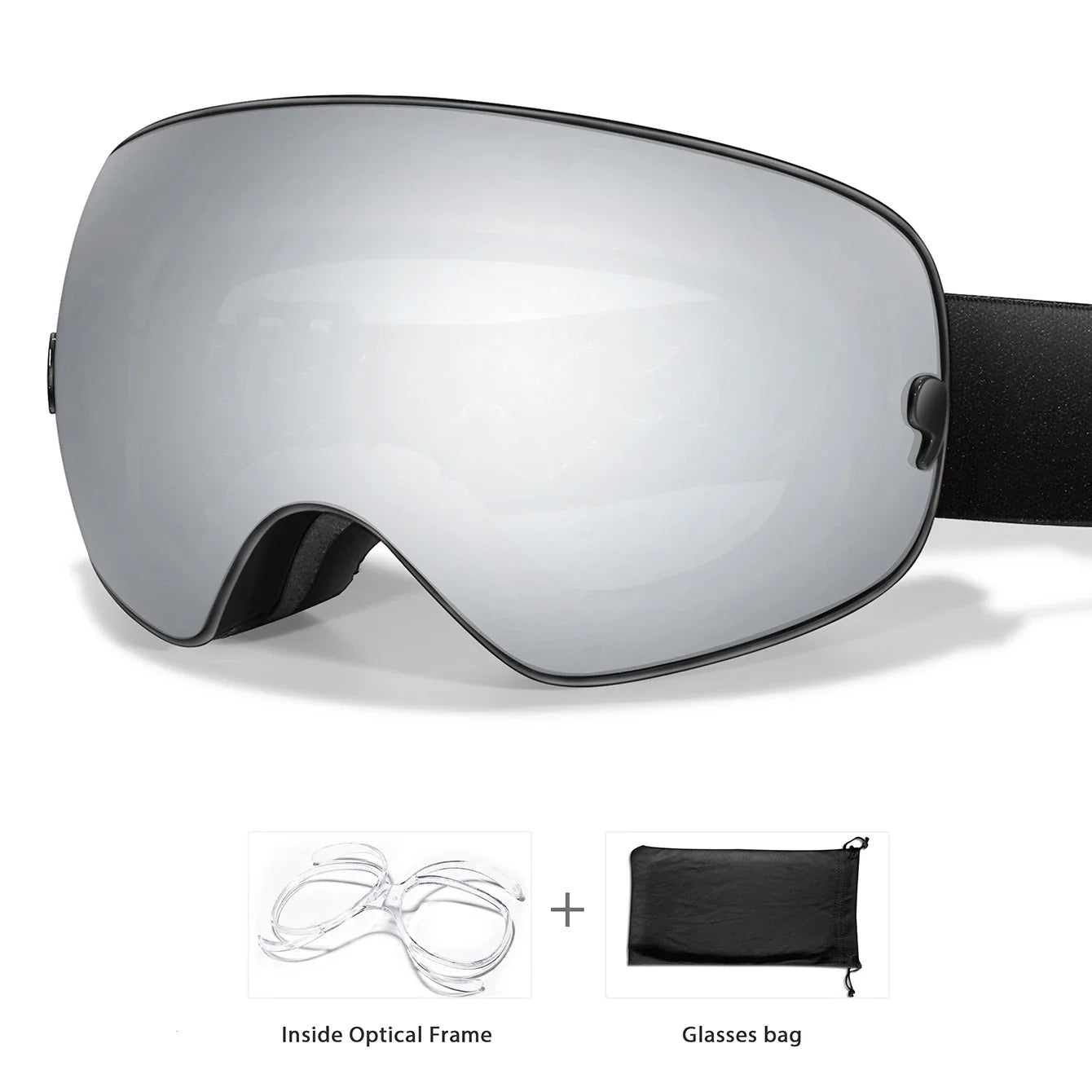UV400 Antifog Ski Goggles Polycarbonate Lens For Outdoor Sports