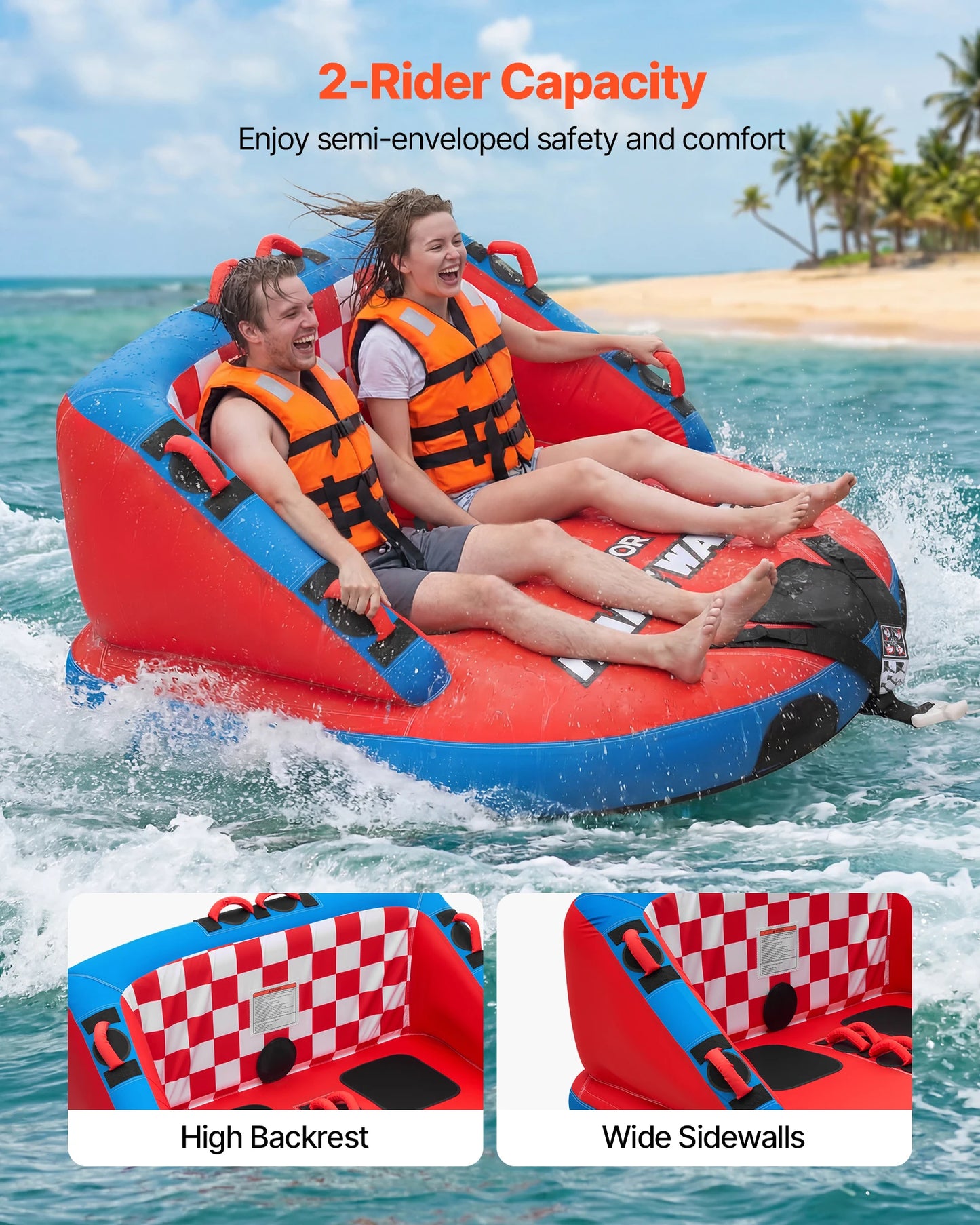 SucceBuy Towable Water Sports Tube Featuring Dual Tow Points