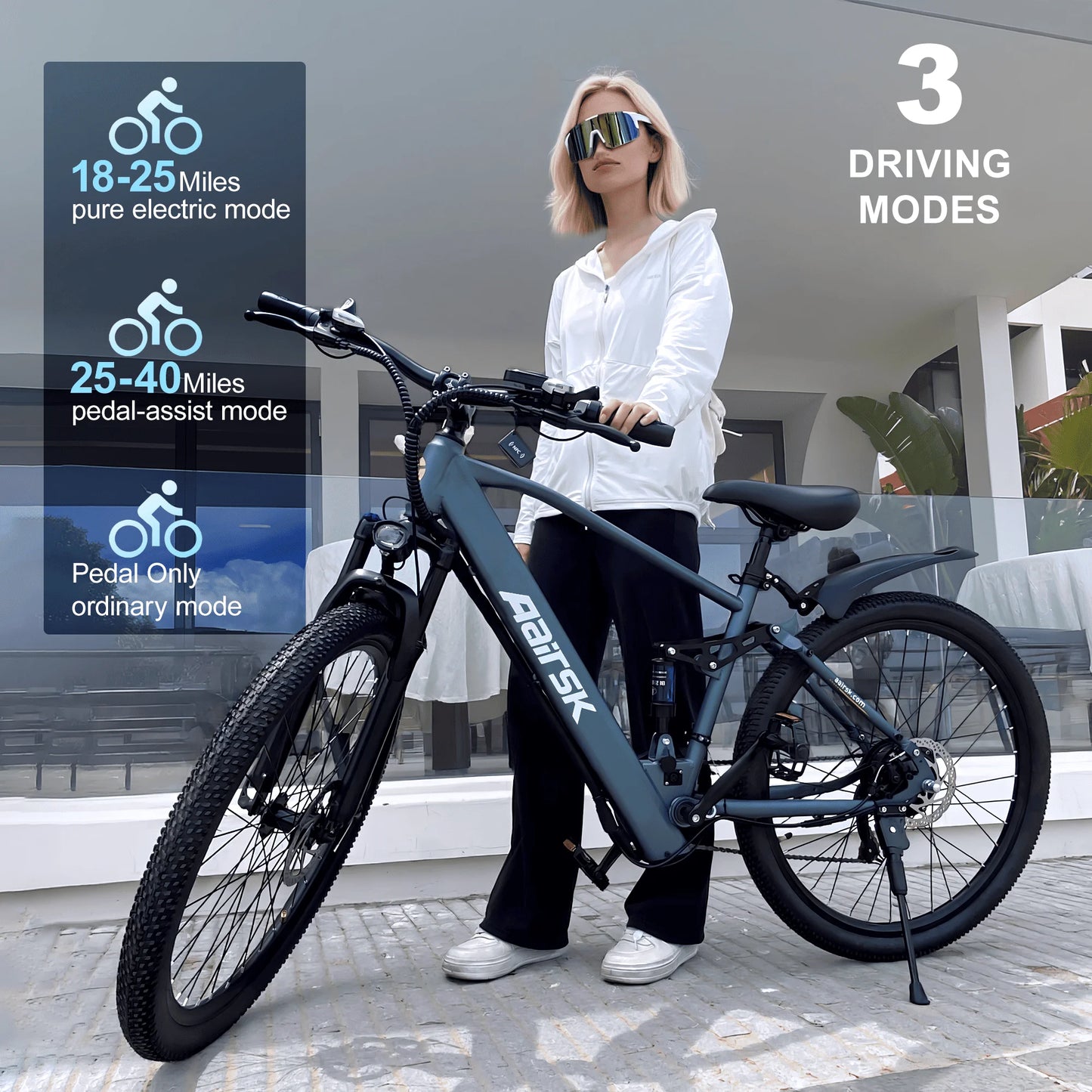 EOEOTWO 750W Peak Electric Mountain Bike With Full Suspension
