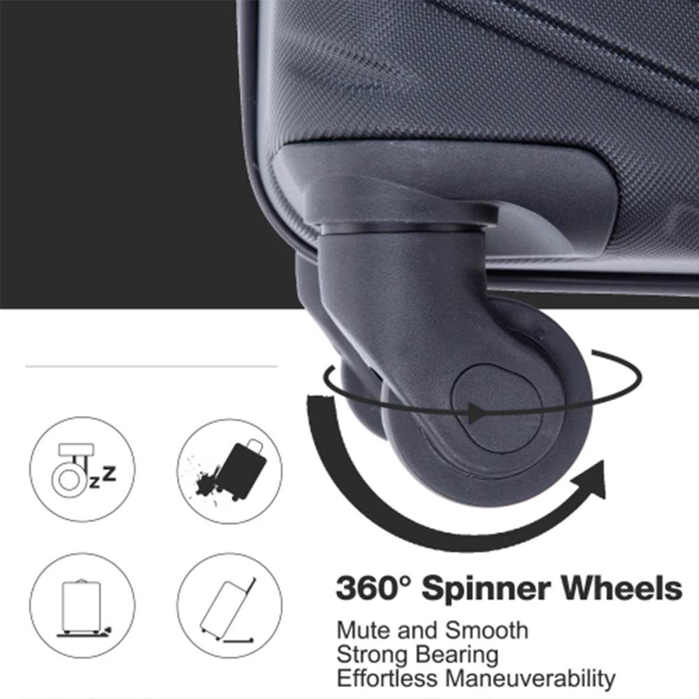 Travelhouse ABS Luggage Set With Spinner Wheels And TSA Lock