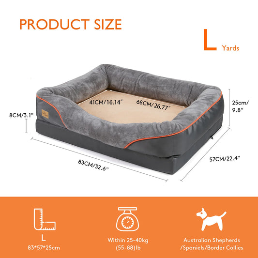 BINGOPAW Soft Fleece Dog Bed With Removable Washable Waterproof Cover