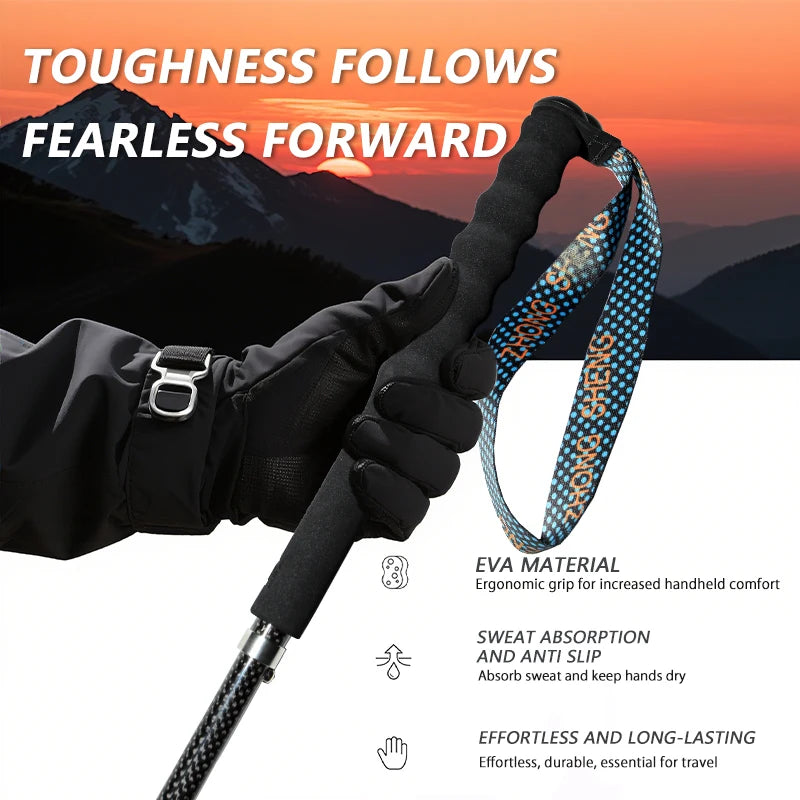 OKHEALING T800 Carbon Fiber Telescopic Hiking Trekking Pole