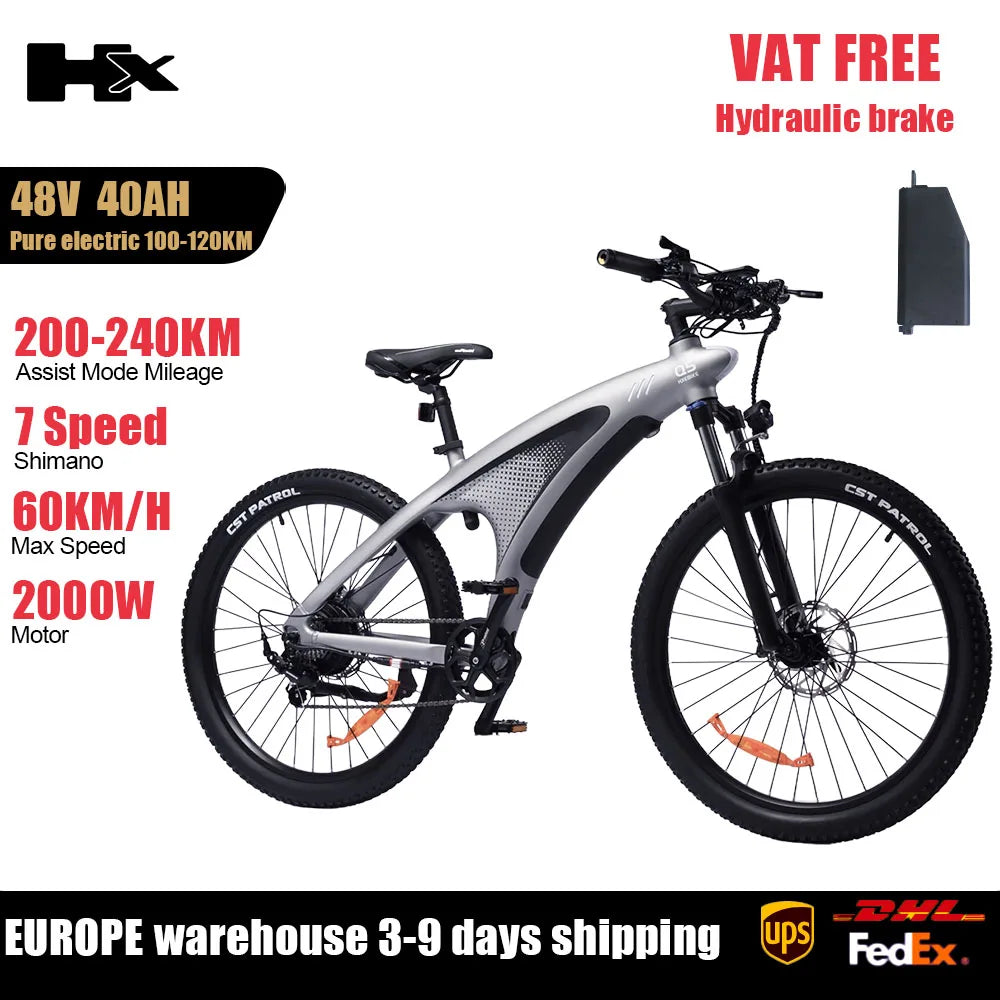 Huanci Electric Mountain Bike With Torque Sensor And Removable Battery